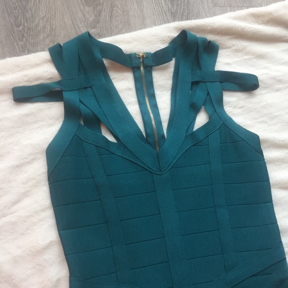 Bebe Deep Lake Strappy Bodycon Dress - Picture 2 of 5